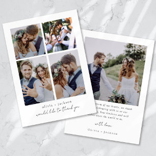 Photo Collage Wedding Thank You Card