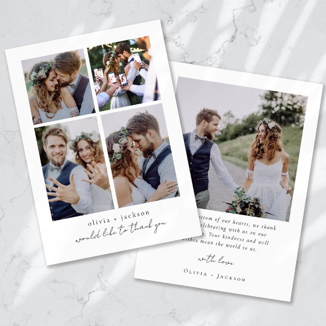 Photo Collage Wedding Thank You Card (Creator Uploaded)