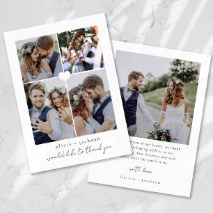 Photo Collage Wedding Thank You Card