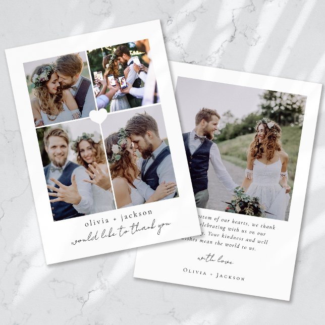 Photo Collage Wedding Thank You Card (Creator Uploaded)