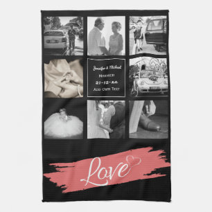 PHOTO COLLAGE Wedding Vow Renewal Anniversary Love Tea Towel