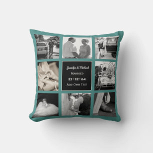 PHOTO COLLAGE Wedding Vow Renewal or Anniversary T Cushion