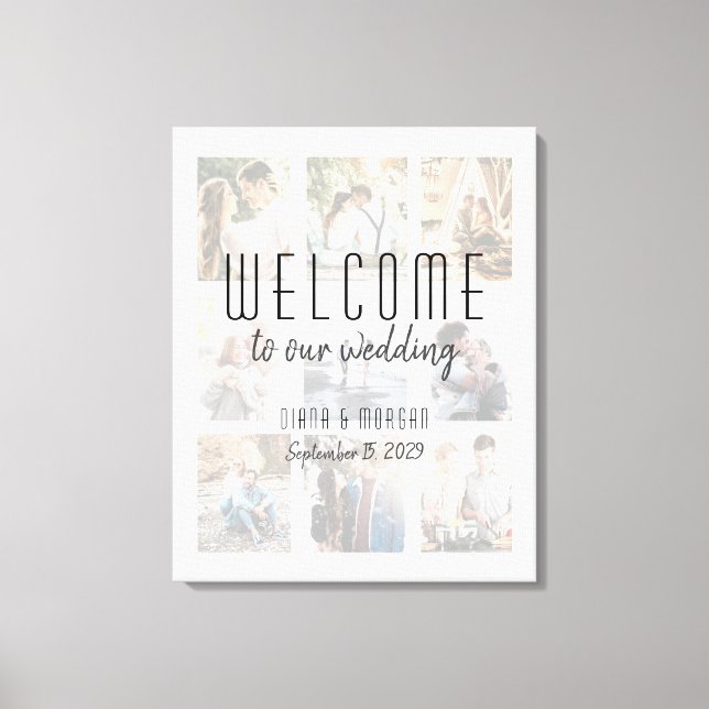 Photo Collage Wedding Welcome Canvas (Front)