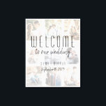 Photo Collage Wedding Welcome Canvas Print<br><div class="desc">Greet your guests in style with this Photo Collage Wedding Welcome Canvas. Featuring a custom 9-photo collage, minimalist typography, and elegant handwritten accents, this canvas print adds a personal and heartfelt touch to your wedding décor. Perfect for modern, rustic, or romantic weddings, it beautifully showcases your love story. Customise with...</div>