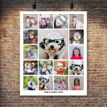 Photo Collage with 17 Photos - can edit colour Poster<br><div class="desc">Photo montage -- Use your favourite photo or pictures to make a fun keepsake to share with friends. This modern grid is a unique and eye catching display of your photos. This is set up to be a free online photo collage maker for your instagram or other square photos.</div>
