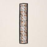 Photo Collage with 6 Photos Facing 2 Ways - Black Scarf<br><div class="desc">Photos facing out on the table runner so both sides can see the photos. Photos repeat 4 times on this custom scarf. Add your favourite pics to this fun template. You can use square photos or any photos for this grid.</div>