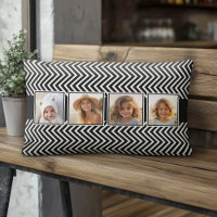 Photo Collage with Black and White Chevron Pattern