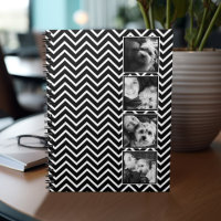 Photo Collage with Black and White Chevron Pattern