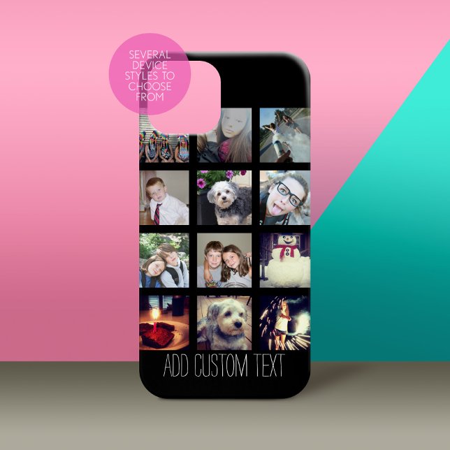 Photo Collage with Black Background Case-Mate iPhone Case (Personalized Phone Case - Many Device Styles to Choose From)
