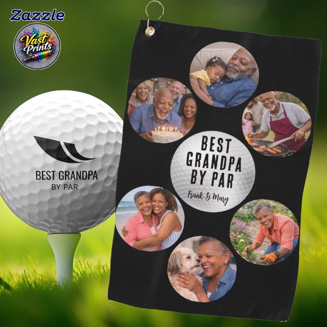 Photo Collage with Custom Text Golf Towel (Photo Collage with Custom Text Golf Towel)