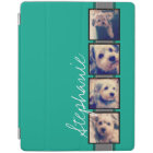 Photo Collage with Emerald Green Custom Name