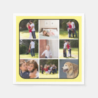 Photo collage with nine photos, pale yellow border