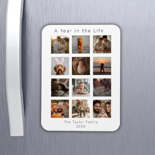 Photo Collage Year Review - Christmas New Year Magnet