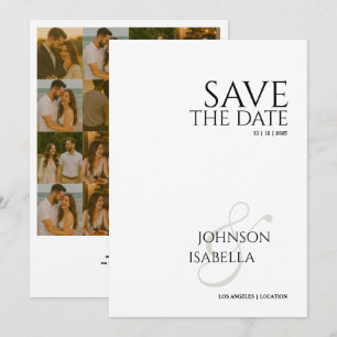 Photo collection minimal text wedding save thedate invitation