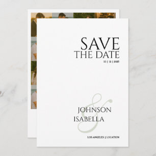 Photo collection minimal text wedding save thedate invitation