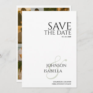 Photo collection minimal text wedding save thedate invitation