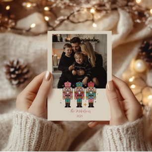 Photo Colourful Nutcracker Christmas Holiday Card