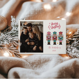 Photo Colourful Nutcracker Christmas Holiday Card
