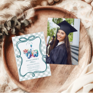 Photo Colourful Watercolor Dentist Graduation Invitation