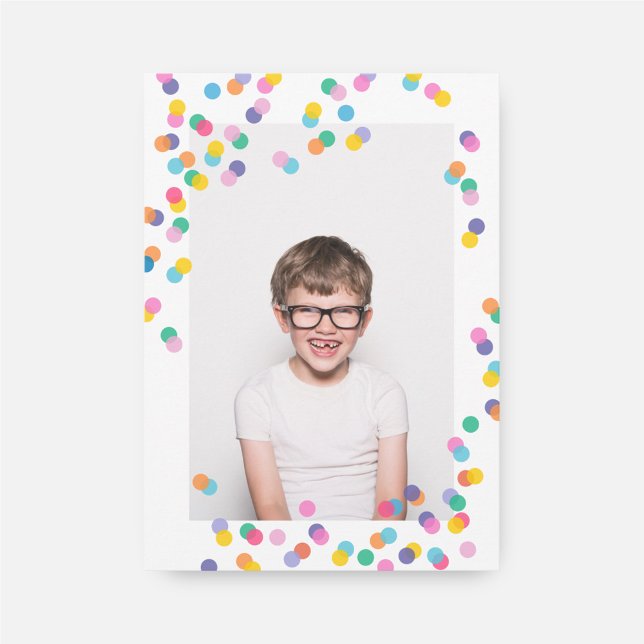 Photo Confetti Kids Birthday Party Invitation (Creator Uploaded)