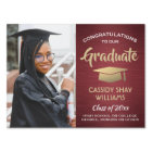 Photo Congratulations Burgundy Red Gold Graduation