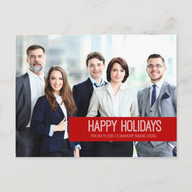 Photo Corporate Happy Holidays Postcards (Front)