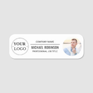 Photo Corporate Logo Professional Employee Name Tag