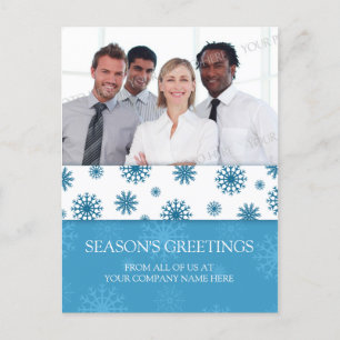 Photo Corporate Season's Greetings Postcards Blue