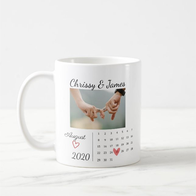 Photo couple anniversary day coffee mug (Left)