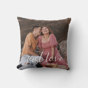 Photo Couple Just Love Script Cushion