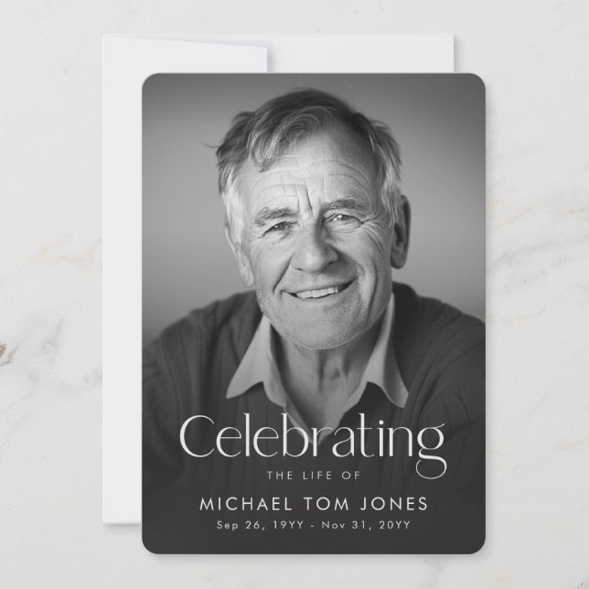 Photo Cover Celebration of Life Funeral Program Card (Front)