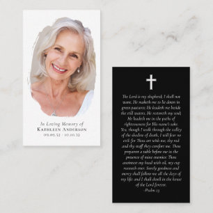 Photo Cross Memorial Prayer Card