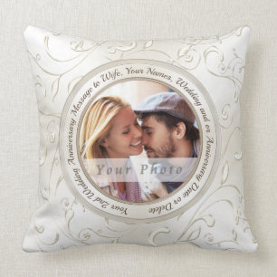 Photo Custom Cotton Anniversary Gifts for Wife Cushion