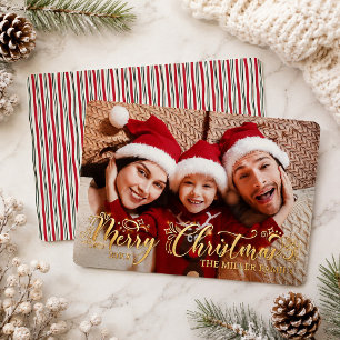 Photo Custom Family Merry Christmas Typography