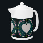 Photo Custom Floral Heart Wedding Anniversary<br><div class="desc">A lovely and simple floral for her,  that says exactly what you want to honour them on a fabulously printed porcelain pitcher? Then perhaps my original floral lily of the valley,  fresia,  rose and gemstone graphic with your gorgeous photo is just the thing!</div>
