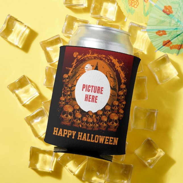 PHOTO CUSTOM HAPPY HALLOWEEN OCCASION CAN COOLER (In Situ Summer)