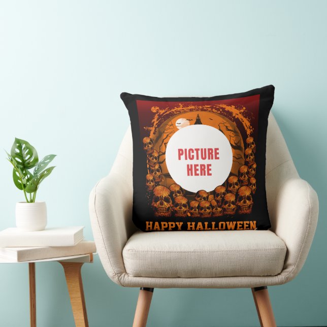 PHOTO CUSTOM HAPPY HALLOWEEN OCCASION CUSHION (Chair)