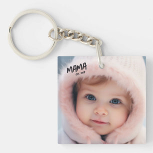 Photo Custom Mama Est Mother Key Ring