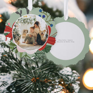 Photo Custom Personalised Christmas Winter Flower Tree Decoration Card
