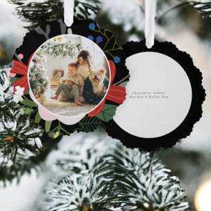 Photo Custom Personalised Christmas Winter Flower Tree Decoration Card