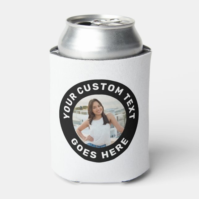 Photo & Custom Text Personalised Party Can Cooler (Can Front)