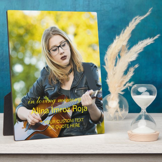 Photo & Custom Text Tabletop Plaque Loving Memory (Side)