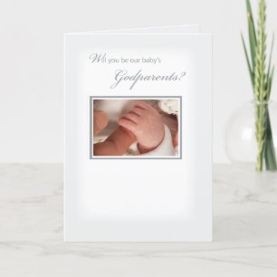 Photo Customisable Neutral Godparent Invitation