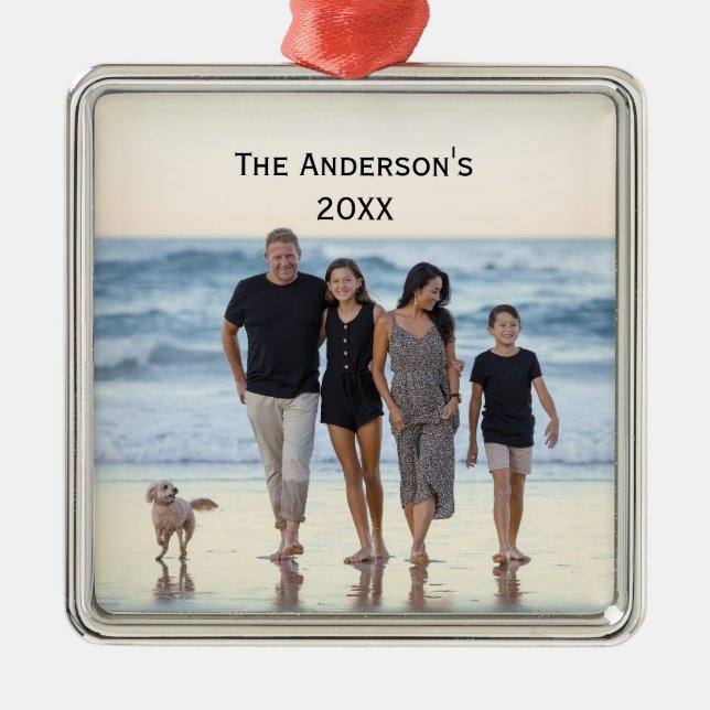 Photo Customise Personalise Christmas Metal Tree Decoration (Front)