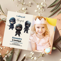 Photo Cute Ninja Warrior Kids Birthday Party