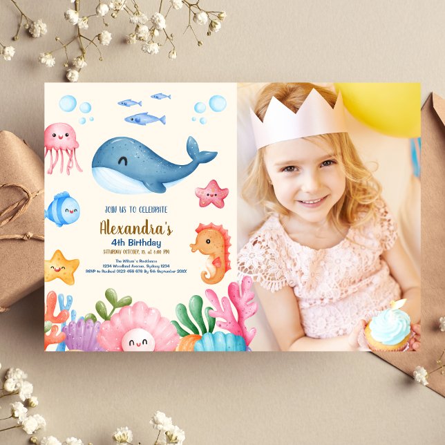 Photo Cute Under the Sea Birthday Invitation (Creator Uploaded)