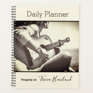 Photo Daily Planner Female Guitar Player HAMbWG