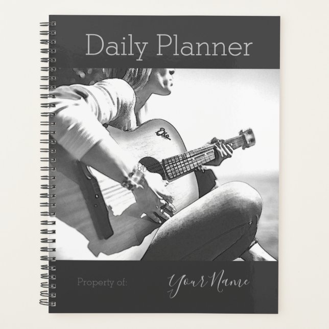 Photo Daily Planner Female Guitar Player HAMbWG (Front)
