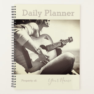 Photo Daily Planner Female Guitar Player HAMbWG