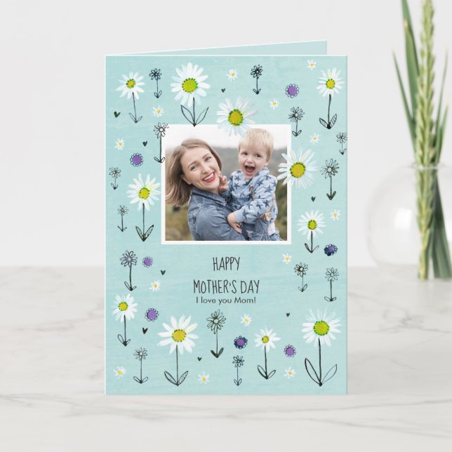 Photo | Daisy Pattern | Mother´s day Card (Front)